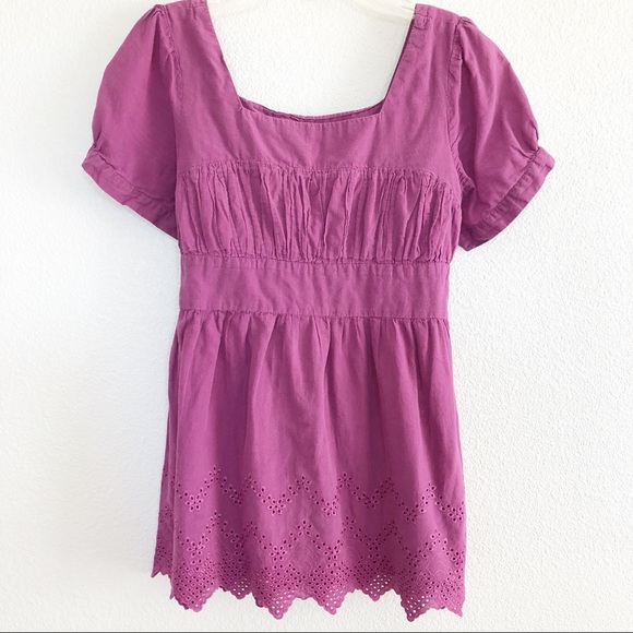 B. Tru Purple Zig Zag Bottom Top M - Picture 1 of 7